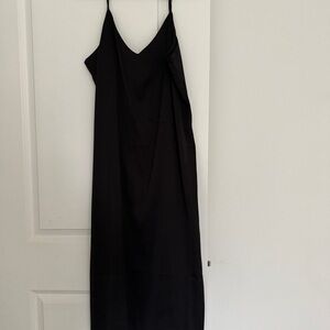 The Drop brand women’s black satin strap midi dress size XL